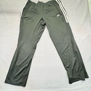 Adidas Men's Black Joggers with White Stripes